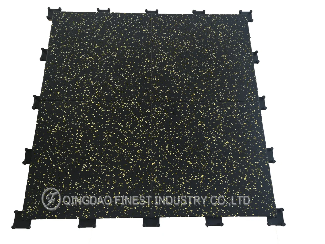 Premium New Poreless Compound EPDM Gym Rubber Floor Mat Tile Rubber Flooring with Clip for Fitness