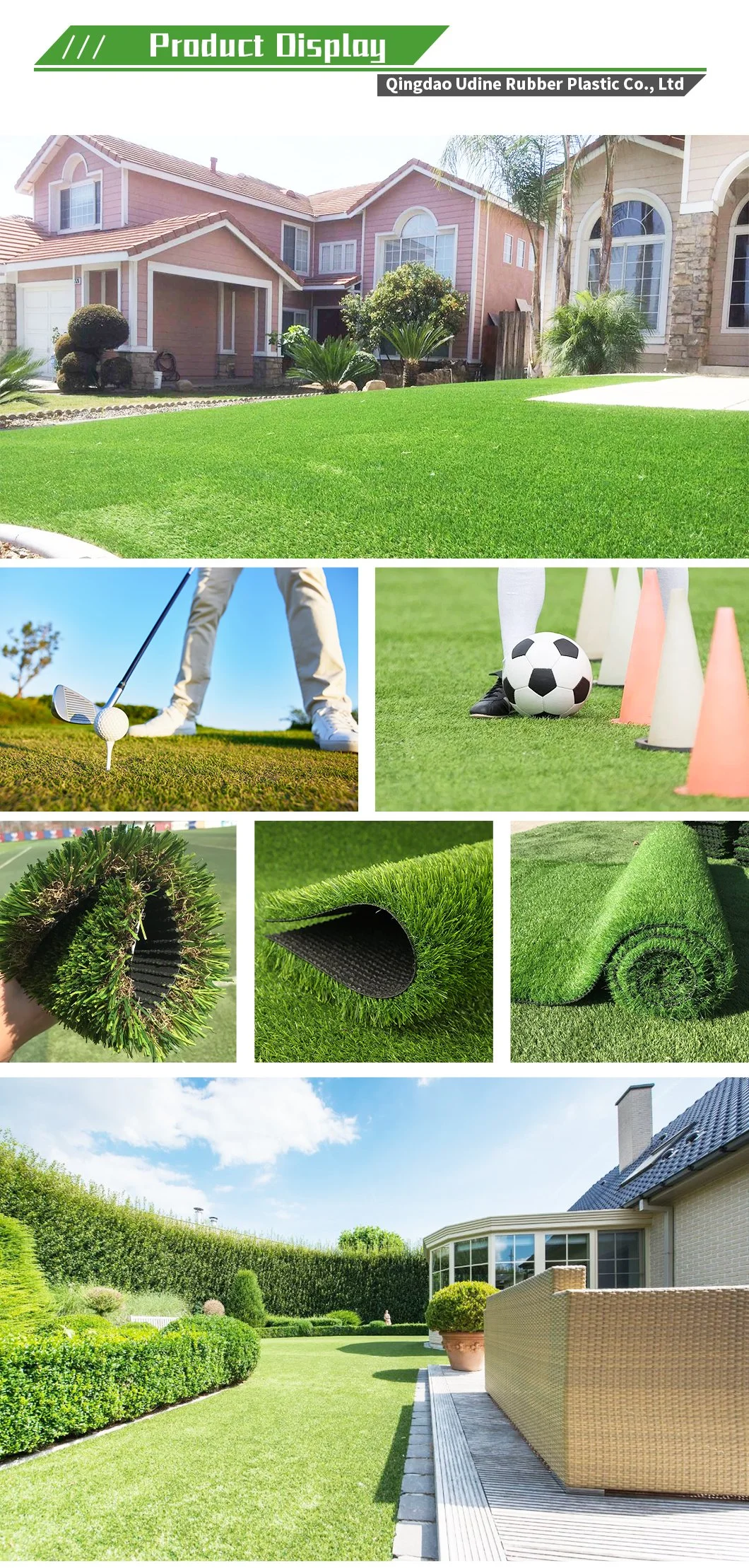 20mm 25mm 30mm 35mm 40mm 45mm Fire Resistant Durable Material Artificial Leisure Grass for Landscape Turf